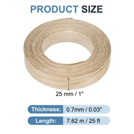 PATIKIL Birch Edge Banding, 1 Inch x 25 ft Wood Veneer Tape Pre-glued Flexible Plywood Edge Banding with Hot Melt Adhesive for Furniture Restoration