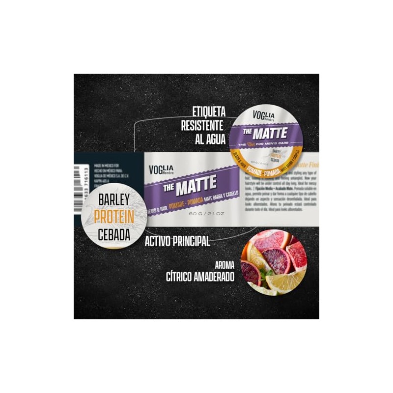 2 pack Pomada para peinar MATTE Barba, cabello y bigote.
