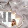 2 Pcs Silver Rhinestones Snap Hair Clips for Women Girls
