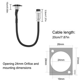 XMSJSIY GX16 8 Pin Male to Female Adapter Connector Cable D-Type Panel Mount GX16 8Pin Socket Aviation Connector Aviation Electrical Cable for High-Speed Rail, Ships - 20cm/7.8inch