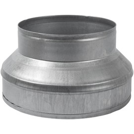 8" to 6" Inch Galvanized Steel Round Duct Reducer - Pipe Fitting Increaser Reducer - Drain, Waste and Vent Conduit Transition Adapter - Metal Tube Reducing Coupling