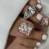 MERVF Toe Nail Press ons Toenails Fake Toe Nails White