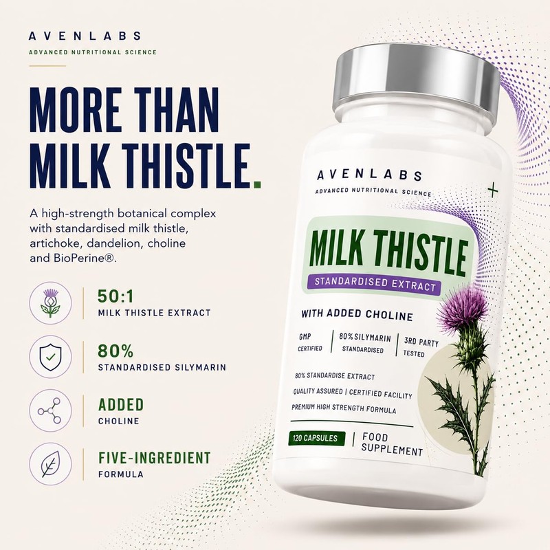Milk Thistle Capsules 12,500mg Equivalent | Standardised to 80% Silymarin