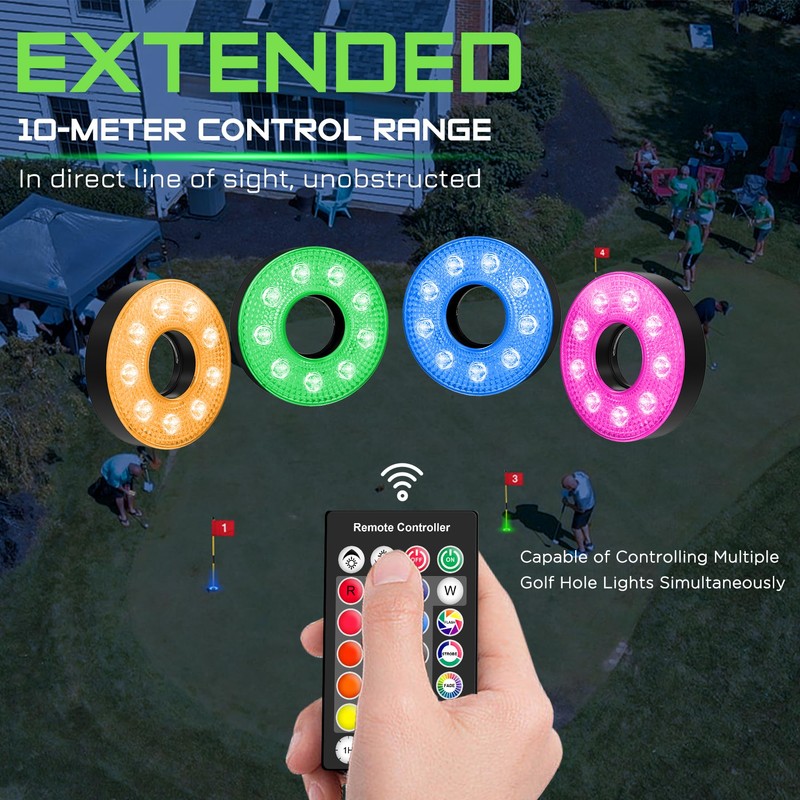 KINGTOP Rechargeable LED Golf Hole Light - Waterproof, Focused Illumination