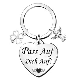 Personalisierte Geschenke, Schutzengel Schlüsselanhänger Auto Geschenke für Frauen Freundin, Schutzengel Geschenk Glücksbringer Mann Frau Papa Mama Schlüsselanhänger Engel Weihnachtsgeschenke