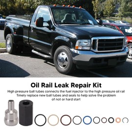 Acouto Kit de Reparación de Fugas de Riel de Aceite para 6.0L 2003-2010 Tubo de Bola de Metal de Goma O Anillos Reemplazo del Sello del Inyector