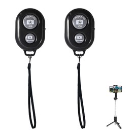 2 Pack Bluetooth Camera Remote Shutter, Selfie Stick Shutter Release Universal Wireless, Compatible with iOS & Android, Ideal for Selfies Group Photos and Video Recording Extended Range Compact Design