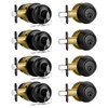 Plustool 4 Pack Front Door Lock Set,Matte Black Exterior Door