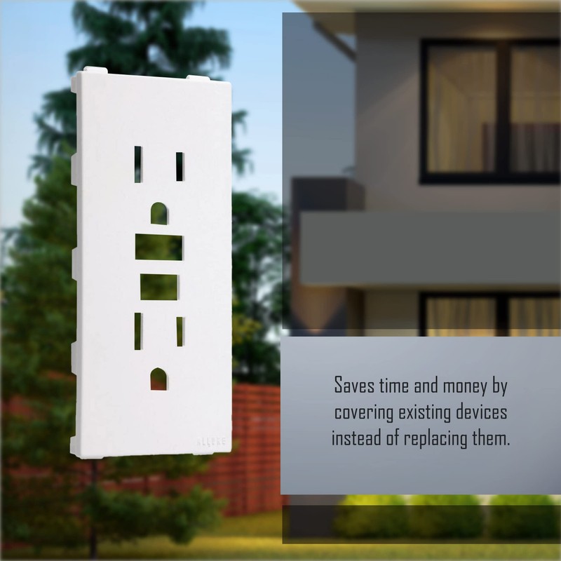 TayMac A54W Allure Nonmetallic Wallplate with Different GFCI Insert, White