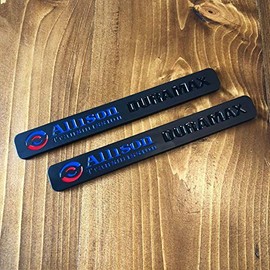 PAIR DURAMAX DIESEL/ALLISON TRANSMISSION EMBLEMS REPLACEMENT FOR SILVERADO/SIERRA 2500 3500 (Blue/Black)