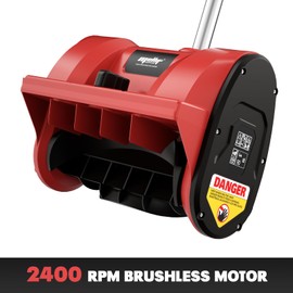 Mellif Brushless Snow Shovel Compatible with Milwaukee 18v Battery - Tool Only, 12in. Clear Width, 6in. Clear Depth, 17ft. Throw Distance, Heavy-Duty, Cordless (Red)