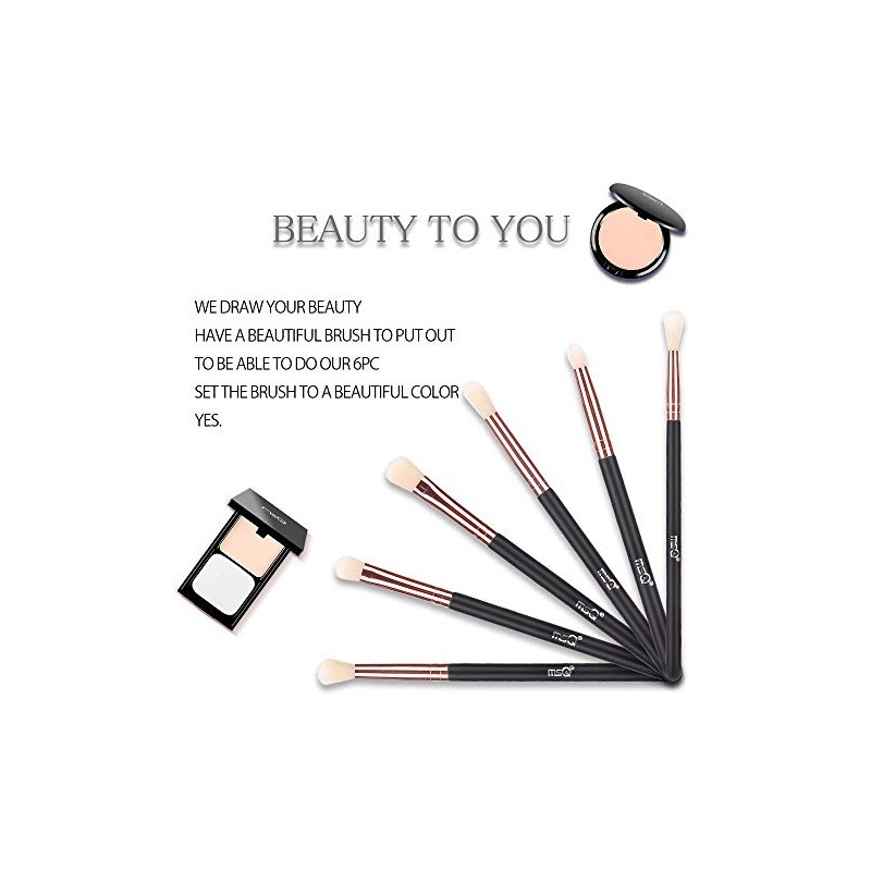 MSQ 6pcs Eyeshadow Brushes Eye Makeup Brushes Set Synthetic Hairs