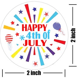 Happy Fourth of July Gift Stickers，2 Inch Decoration Labels for 4th of July Gift Wrap, Party Favors（500 Total Independence Day Labels）