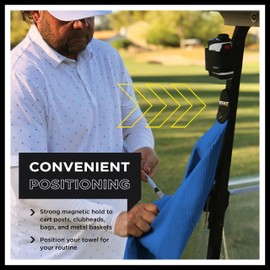 STICKIT Magnetic Golf Towel, Royal Blue, Premium 29" Microfiber with Deep Waffle Pockets, Industrial Strength Magnet Holds Secure to Golf Carts & Clubs, Ultra-Absorbent, Fast-Drying, Easy-Clean Design