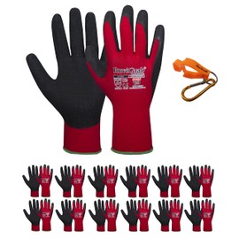 Ruvigrab - Latex Work Gloves | Non-Slip Gloves | Gardening Gloves | Gloves for Industry, Construction, Agriculture or General Use | Work Gloves for Men and Women