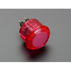 Arcade Button - 30mm Translucent Pink