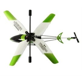 Green Gyro Helicopter Mini RC 3CH Infrared Remote Control Metal Heli 9102 with Flash LED