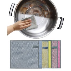 MyLater 2024 New Wire Cleaning Cloths, Wire Dishcloths for Kitchen, Multipurpose Wire Miracle Cleaning Cloths, Non-Scratch Wire Dish Cloth, Steel Wire Dishwashing Cloth (6 pcs)