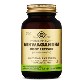 Solgar Ashwagandha Root Extract - 60 Vegetable Capsules - Standardized Full Potency (SFP) - Non-GMO, Vegan, Gluten & Dairy Free, Kosher - 60 Servings