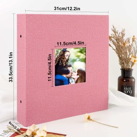 Ywlake Photo Album 4x6 1000 Pockets, Extra Large Capacity Linen Cover Picture Albums Holds 1000 Horizontal and Vertical Photos Pink