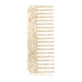 ALLY-MAGIC Wide Tooth Detangler for Curly Wet Dry Hair - No Handle, Thick Curl Comb - White