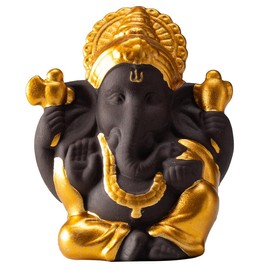 Small Ganesha Statue Ganesha Elephant God Statue Ceramic Ganesha Ceramic Ganapati Sculpture Buddha Figure Indian Ganesh Idol Yoga Zen Meditation Room Decoration for Car Home Decor Diwali Gifts
