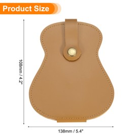 sourcing map Guitar Picks Holder Case Artificial PU Leather Acoustic Electric Guitar Pick Case Light Brown