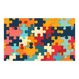 ZZBYSM 5X3FT Colorful Puzzle Photography Backdrop Multicolor Jigsaw Design Birthday Party Backdrop Banner Design Photo Background with Decoration Party Photography Cartoon BY324