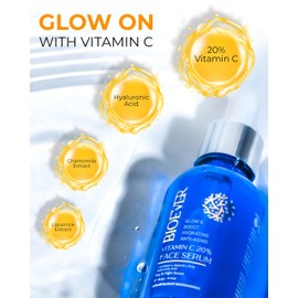 Bioever Vitamin C 20% Serum with hyaluronic acid, niacinamide for Brighten Look of Dark Spots & Even Skin Tone,3-0-Ethyle Ascorbic Acids Face serum For skin tones and enhances skin�s natural glow 30ML