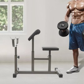 Preacher Curl Bench Biceps Bench Adjustable Strength Training Bench for Home Gym