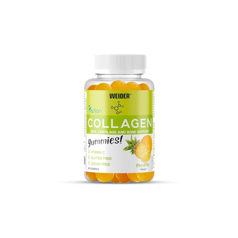 Weider Collagen Gummies (50 Gummies) Pineapple Flavour, Sugar-Free