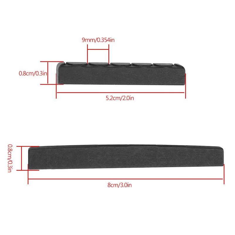Guitar Nut and Saddle Kit, 1 Set Ebony Nut and