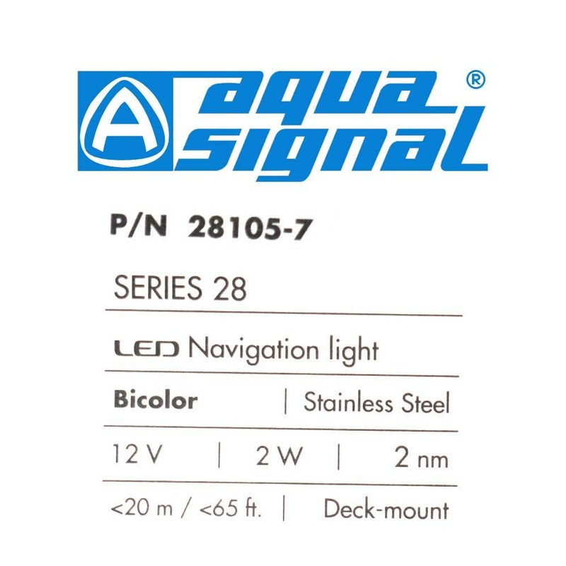 Aqua Signal Boat Navigation Bow Light 28105-7 | Series 28