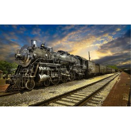 Jigsaw Puzzles 1000 Pieces for Adults - Train Landscape - Wooden Puzzle - Unique Holiday Gift Suitable for Teenagers and Adults, Home Decoration(75x50cm)