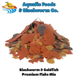 Aquatic Foods Inc. 45% Blackworm Flakes & Goldfish Flakes Premium Mix, Made in the USA - 1/4-lb