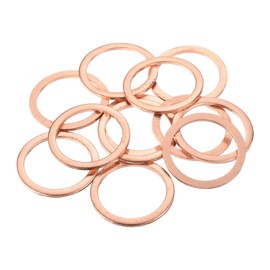 MECCANIXITY 12 Pcs Flat Copper Washers, 24x30x1.5mm Copper Upgraded Flat Metric Sealing Crush Ring Washers for Hydraulic Fittings Screw Bolt Nut Electronic Repair
