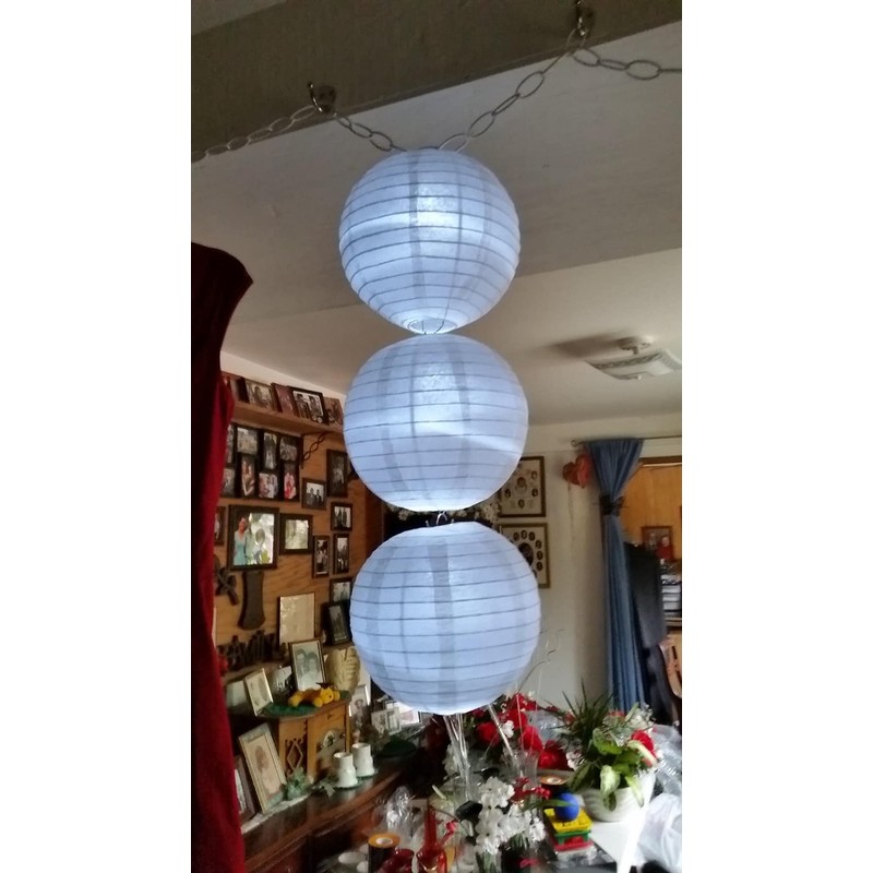 LIHAO Paper Lanterns, White Paper Lanterns, Paper Lanterns, 10 Pieces,