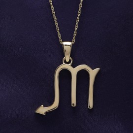 Jewel Zone US Zodiac Sign Astrology Constellation Charm Pendant Necklace in 14K Yellow Gold Over Sterling Silver