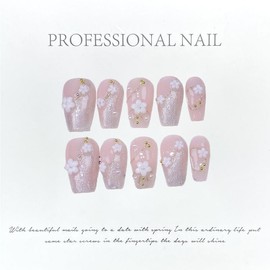 Milky Muse Press-On Nails | Hand-Set Crystal & Starlight Accents | Reusable Gel Tips for Bridal Elegance, CEO Lunches & Silent Luxury Moments:_Pink-7_S