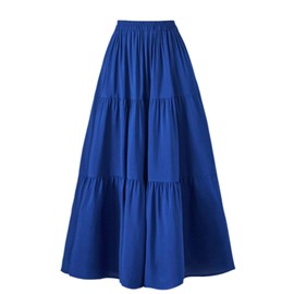 OSTOO Women's Summer Long Flowy Renaissance Skirt with Pockets - Boho High Waist A-Line Maxi Skirt（Royal Blue,XL