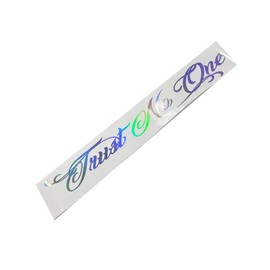 Trust No One Windshield Banner Decal Sticker Holographic Oil Slick Silver Chrome Graphic 33"