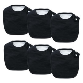 lazyrhino 8 Pack Baby Bibs Unisex Adjustable Drooling Bibs with Snaps Ultra Soft Absorbent Teething Bibs for Boys and Girls (black)