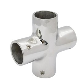 RANYUSS Marine Grade Heavy Duty Stainless Steel 316 Cast Boat Hand Rail Fitting 4 Way Cross Tube Pipe Connector Tee Joint 7/8IN
