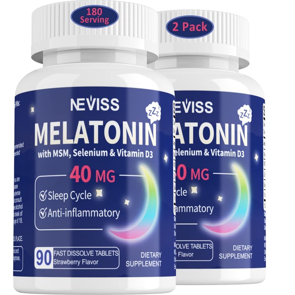 NEVISS Melatonin 40 mg for Adults - Fast Dissolve &