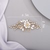 Chargances Gold Flower Crystal Hair Comb for Wedding Bridal Leaf