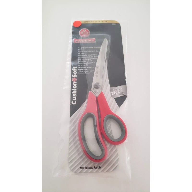 Mundial 1890 Cushion Soft Professional Dressmaker RED Scissor 9 1/2