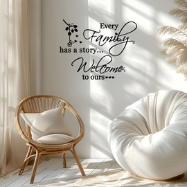 Wall Decals Stickers Inspirational, Every Family has a Story Welcome to Ours, Vinyl Positive Wall Saying Motivational Quotes Decal Motivational Wall Quote Sayings Wall Stickers DIY Home Decors (2)