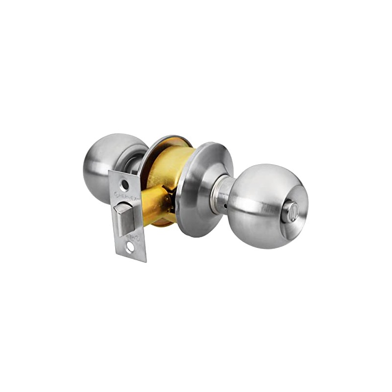 Hermex Basic BAL-CM-BP, Cerradura pomo, baño, cilíndrica, cromo mate