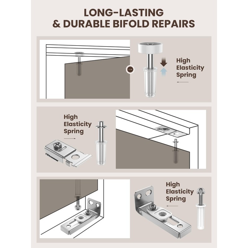 Bifold Door Hardware Repair Kit - 2 Pack Bi-fold Sliding