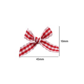 50pcs Mini Ribbon Bow,Cloths Ribbon Bows,Mini Gingham Bow,Red Ribbon Bow for Craft,Christmas Ribbon Bows for DIY Sewing Wedding Birthday Party